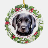 Kerstmis — Santa Dog 2020 Pandemisch Keramisch Ornament (Voorkant)