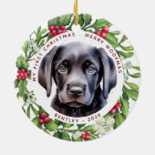 Kerstmis — Santa Dog 2020 Pandemisch Keramisch Ornament (Achterkant)