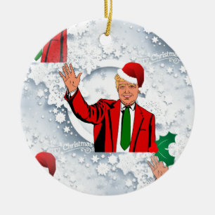 kerstmis santa donald trump keramisch ornament