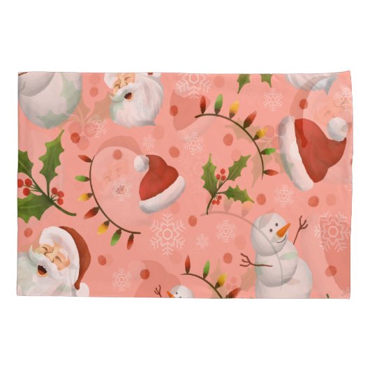 Kerstmis - Santa en Snowman Kussensloop (Achterkant)