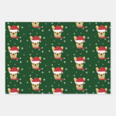 Kerstmis Santa Franse Bulldog Snowflake Inpakpapier Vel (Voorkant)