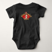 Kerstmis Santa Gingerbread Naam Letter L Boy Romper (Achterkant)