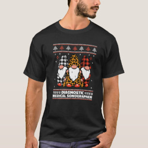 Kerstmis Santa Gnome Diagnostische Medische Sonogr T-shirt