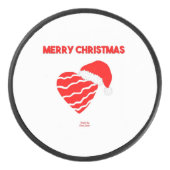Kerstmis Santa Hart Hockey Puck (Voorkant)
