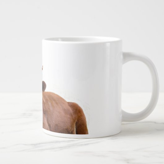 Kerstmis - Santa Hat en Antlers Jumbo Mok (Rechts)