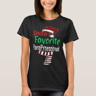 Kerstmis Santa Hat Santa's Favoriete Paraprofessio T-shirt