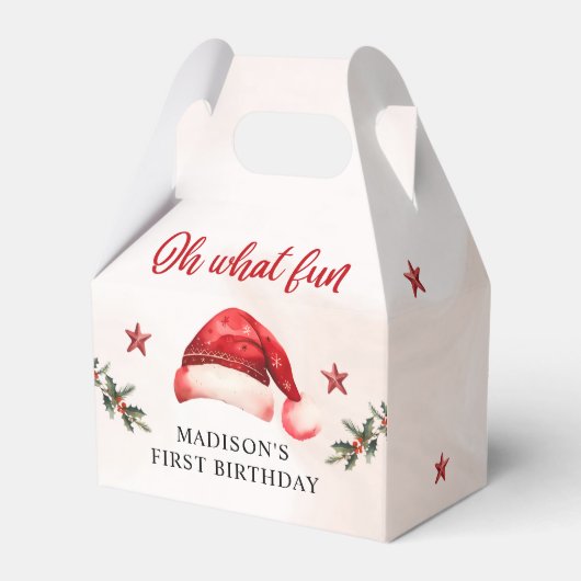 Kerstmis Santa Hat Verjaardagsfeest Bedankdoosjes (Achterkant)