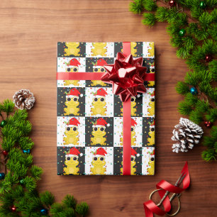 Kerstmis SANTA KIKKER schaakbord Cadeaupapier