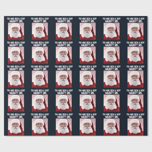 KERSTMIS SANTA ONDEUGEND MEISJE INPAKPAPIER (Vlak)