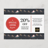Kerstmis Santa Rendier Custom Coupon Korting Briefkaart (Voorkant)