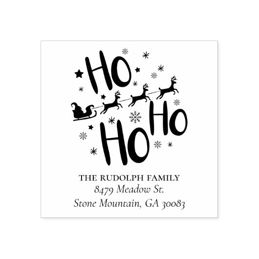 Kerstmis Santa Rendier Sleigh Rubberstempel (Afrduk)