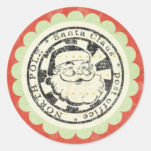 Kerstmis Santa retro stickers (Voorkant)