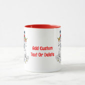 Kerstmis Santa Riding Eenhoorn Xmas Rainbow Red Mok (Midden)