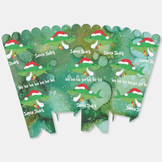 Kerstmis Santa Shark Favor Boxen Bedankdoosjes (Ongevouwen)