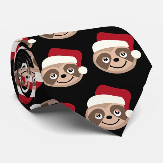 Kerstmis Santa Sloth Slothmas Xmas Stropdas (Opgerold)