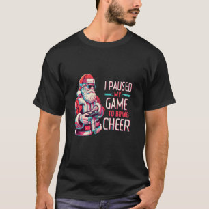 Kerstmis Santa Video Game Controller gepauzeerd Mi T-shirt