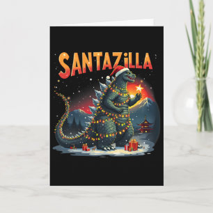 Kerstmis Santazilla Grappig Vakantie Monster Di Kaart