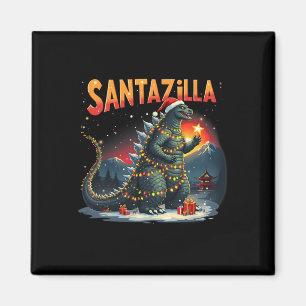 Kerstmis Santazilla Grappig Vakantie Monster Di Magneet