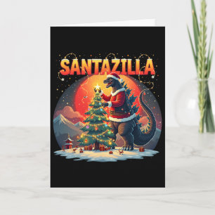 Kerstmis Santazilla Grappige Kerstvakantie Monster Kaart