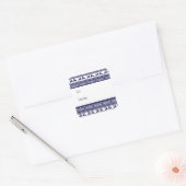 Kerstmis, Scandinavisch Folk Blue & White Gift Lab Vierkante Sticker (Envelop)