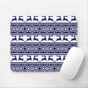 Kerstmis, Scandinavisch volksblauw en wit Muismat