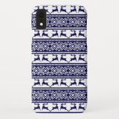 Kerstmis, Scandinavische Folk Blue en White Case-Mate iPhone Case (Achterkant)