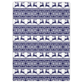 Kerstmis, Scandinavische Folk Blue en White Klembord (Achterkant)