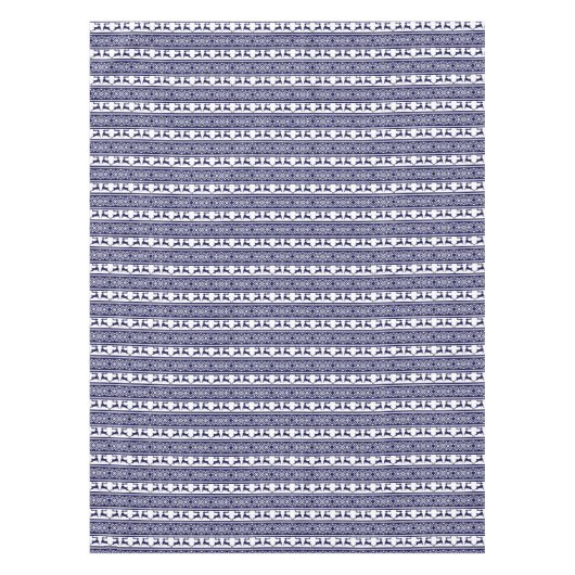 Kerstmis, Scandinavische Folk Blue en White Tafelkleed (Voorkant)