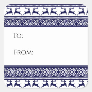 Kerstmis, Scandinavische Label met blauw en wit ca