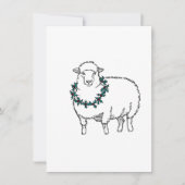 Kerstmis Schaap met Holly Feestdagenkaart (Voorkant)