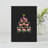 Kerstmis - Schattige Flamingo Kerstboom Kaart (Staand voorkant)