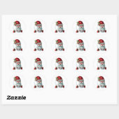 Kerstmis, Schattigee Mok Wrap Ronde Sticker (Vel)