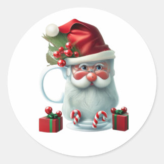 Kerstmis, Schattigee Mok Wrap Ronde Sticker