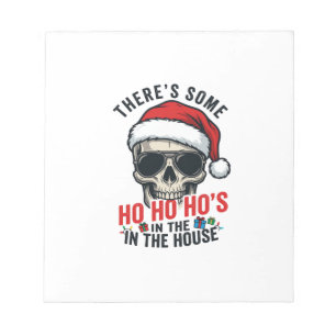 Kerstmis Schedel Ho Ho Ho Humor Ontwerp Notitieblok