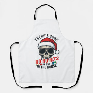 Kerstmis Schedel Ho Ho Ho Humor Ontwerp Schort