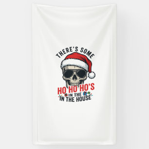 Kerstmis Schedel Ho Ho Ho Humor Ontwerp Spandoek