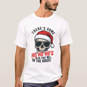 Kerstmis Schedel Ho Ho Ho Humor Ontwerp T-shirt