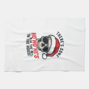 Kerstmis Schedel Ho Ho Ho Humor Ontwerp Theedoek