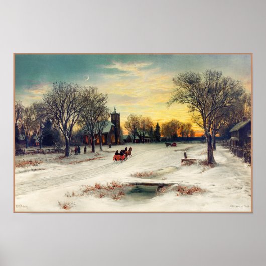 Kerstmis schilderen (1885) door W.C. Bauer Poster (Voorkant)