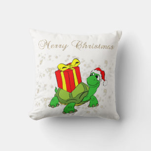 Kerstmis, schildpad, Santa Hat, Cadeau, Sparkles, Kussen