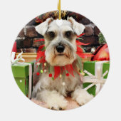 Kerstmis - Schnauzer - Abby Keramisch Ornament (Achterkant)