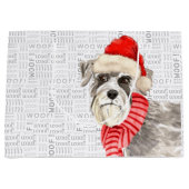 Kerstmis Schnauzer Dog Wof Words Holiday Groot Cadeauzakje (Voorkant)
