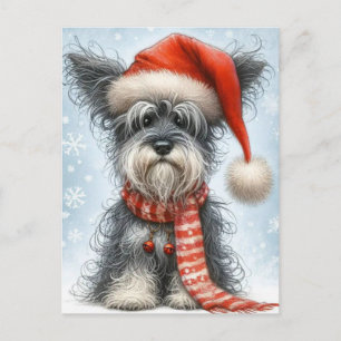 Kerstmis Schnauzer Feestdagenkaart