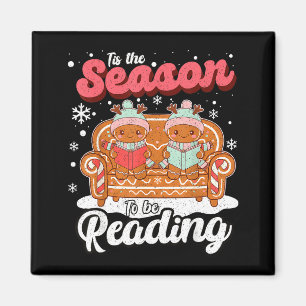 Kerstmis School Docent Retro Bibliothecaris Groovy Magneet