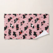 Kerstmis Schotse terrier Pink Bad Handdoek (Handdoek)