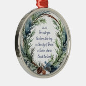 Kerstmis Schrift Lucas 2:11 Kardinaal Vogel Metalen Ornament (Rechts)