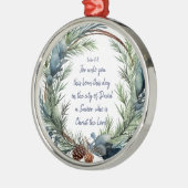 Kerstmis Schrift Lucas 2:11 Kardinaal Vogel Metalen Ornament (Links)