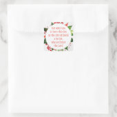 Kerstmis Schrift Lucas 2:11 Waterverf Bloemen Vierkante Sticker (Tas)