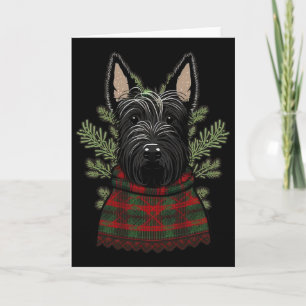 Kerstmis Scottie Kerstman Op Kerstmis Schotse Terr Kaart