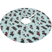 Kerstmis, Scottish Terrier Blue Kerstboom Rok (Gekanteld)